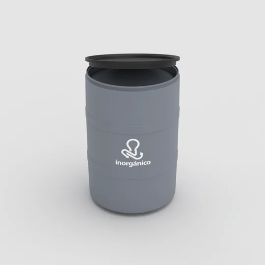 TAMBOR DE RECICLAJE DE COLOR CON TAPA