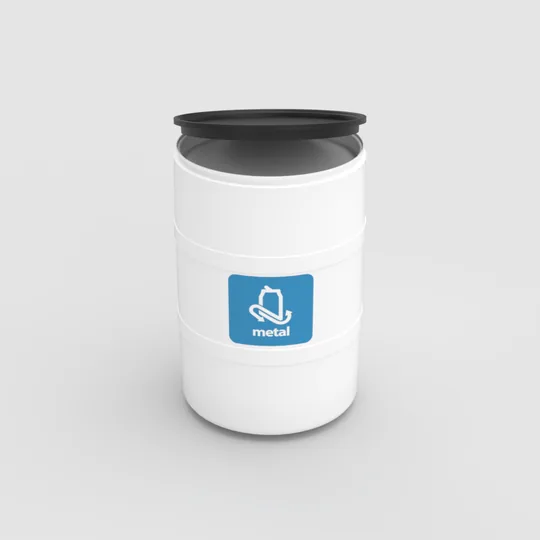 TAMBOR DE RECICLAJE BLANCO CON TAPA