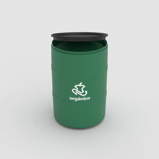TAMBOR DE RECICLAJE DE COLOR CON TAPA