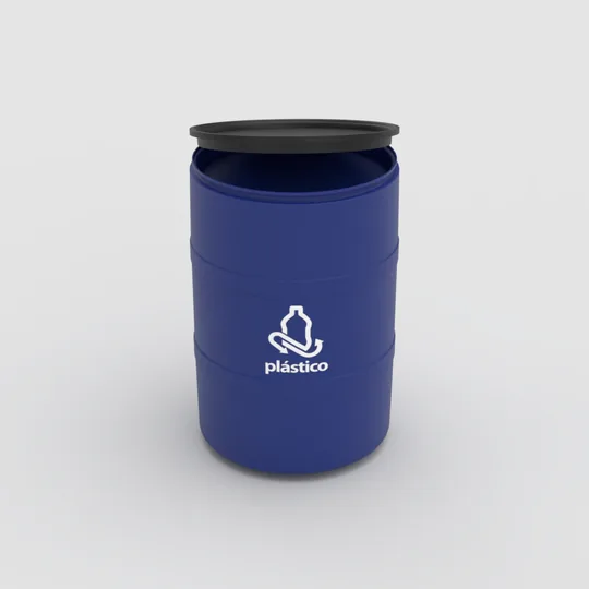 TAMBOR DE RECICLAJE DE COLOR CON TAPA