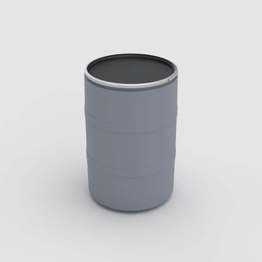 tambo-plastico-200-litros-abierto-gris-tapa-negra-plastank