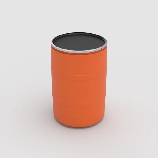 tambo-plastico-200-litros-abierto-naranja-tapa-negra-plastank