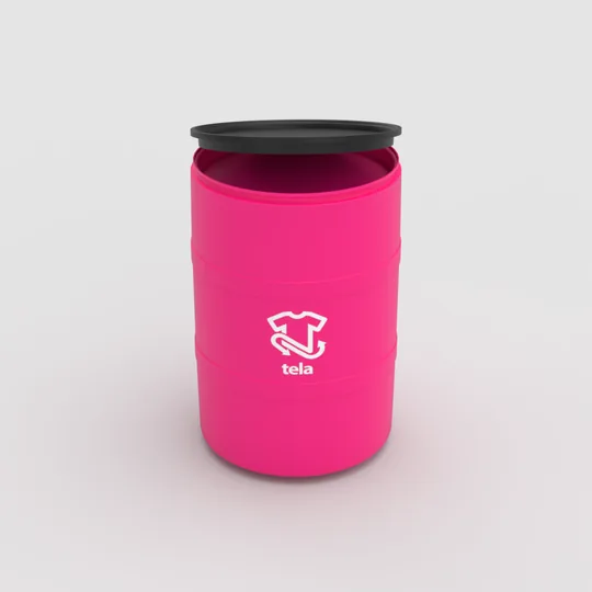 TAMBOR DE RECICLAJE DE COLOR CON TAPA