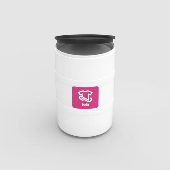 TAMBOR DE RECICLAJE BLANCO CON TAPA
