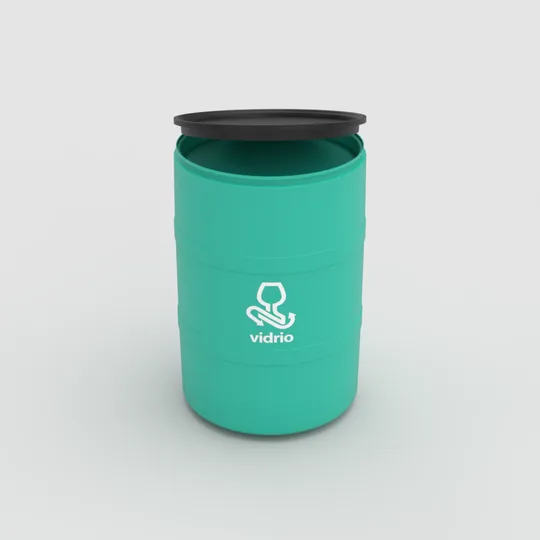 TAMBOR DE RECICLAJE DE COLOR CON TAPA